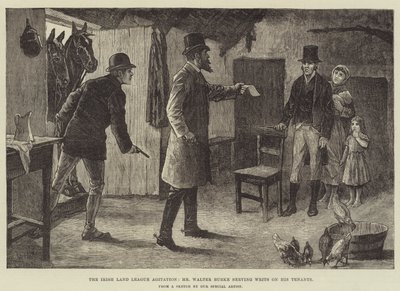 The Irish Land League Agitation, Mr Walter Burke Serving Writs on His Tenants by Aloysius O